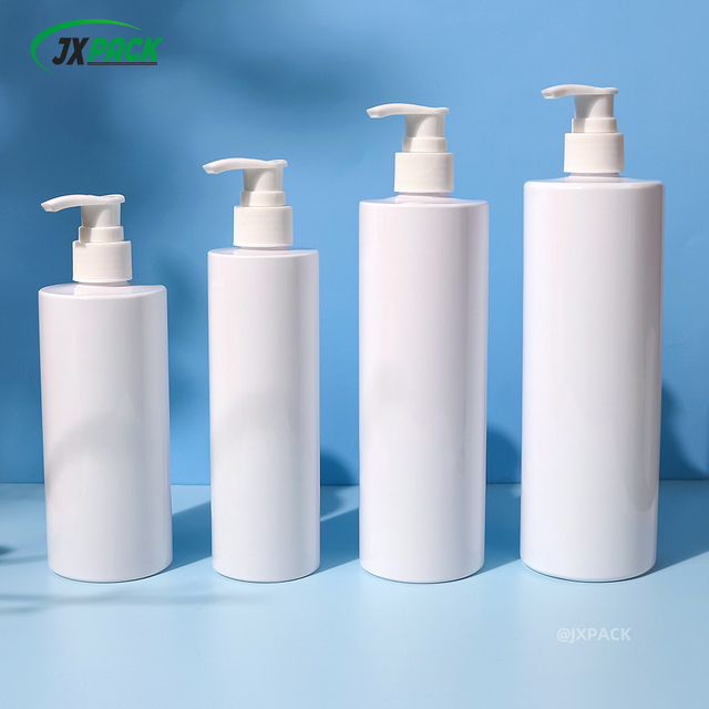 Экологически чистая цилиндрическая бутылка лосьона для тела объемом 400 мл с насосом