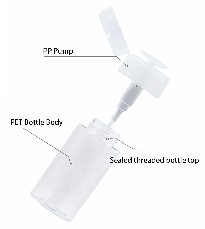 Пустая бутылочка с насосом для снятия макияжа с глаз и ногтей