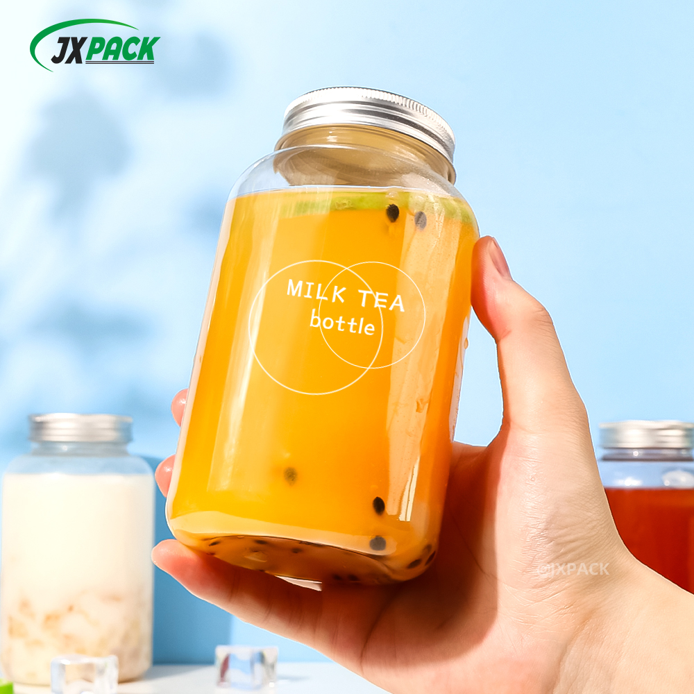 Многоразовая пластиковая банка для чая Boba с прозрачным молоком емкостью 500 мл и 16 унций