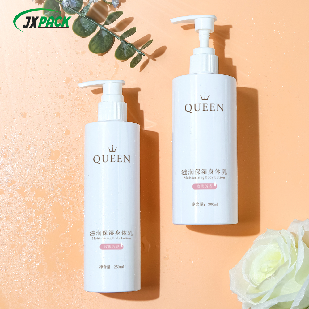 Экологически чистая цилиндрическая бутылка лосьона для тела объемом 400 мл с насосом