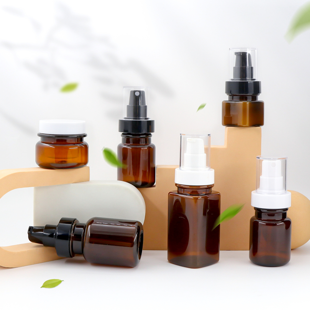 Набор квадратных медицинских косметических бутылок из ПЭТ-пластика